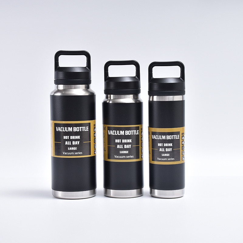 Taza termo de acero inoxidable 304 transfronteriza para deportes al aire libre olla espacial de montañismo al vacío de doble capa portátil de gran capacidad