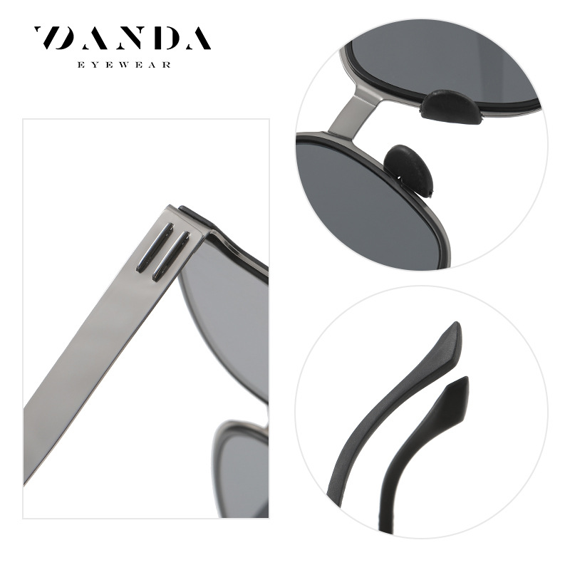 Nuevas gafas de sol de moda de alto grado a prueba de rayos uv JS8579 tiktok mismo estilo sin tornillos ultraligeros gafas de sol a prueba de sol