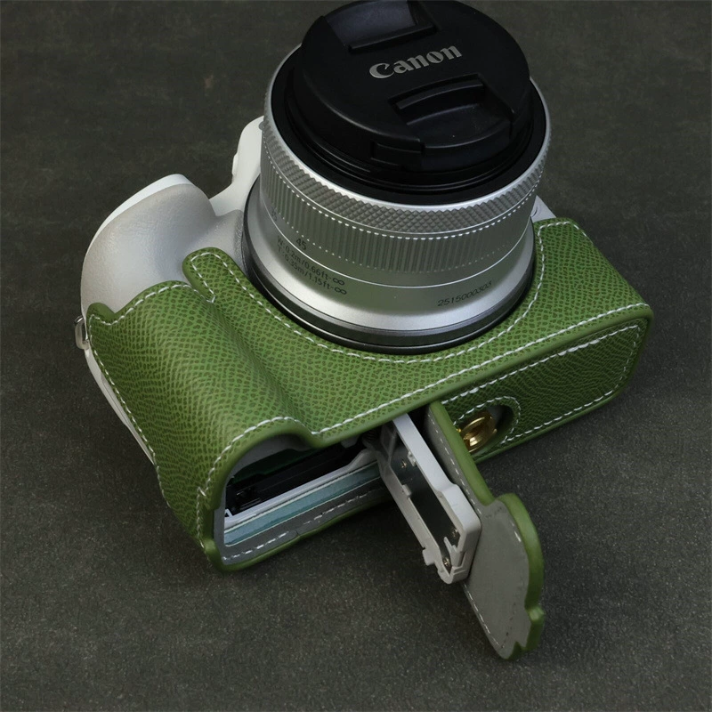 Подходит для сумки-держателя камеры Canon EOS R50 R100, защитный кожаный чехол, полукорпус для R50, чехол для R100