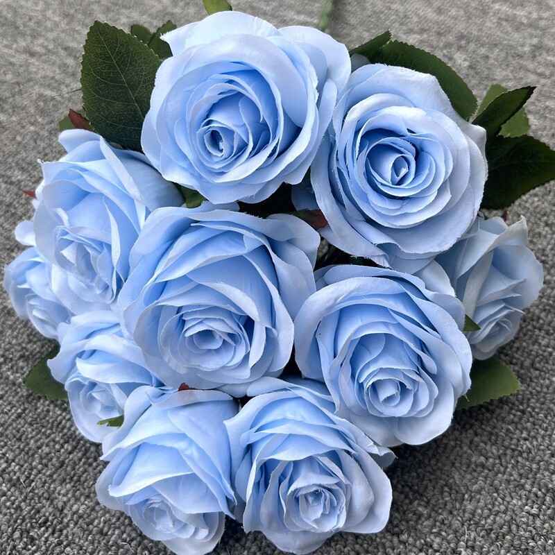 新商品の外国貿易の青いアジサイの青い色はバラの牡丹のアジサイの結婚祝いの柔らかい装飾の偽の花を卸売りします。|undefined