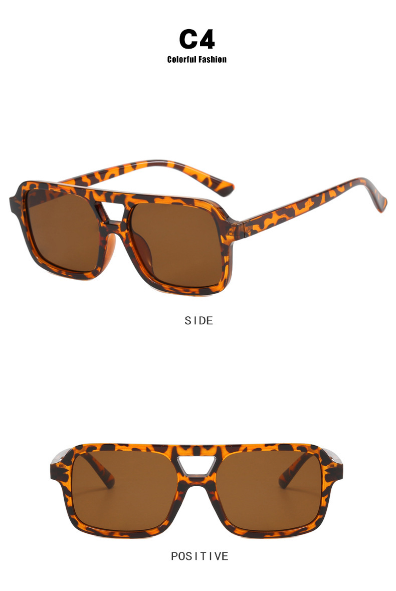 Women's Retro Sunglasses Double Beam Small Frame Fashion Glasses_voghion.com