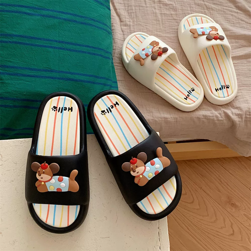 Веселые цветные Rins прилив милые щенки тапочки для мужчин и женщин летом носят милые и удобные дома