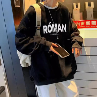 Sweatshirt Men's Spring and Autumn New Fashionable Brand Heavy plus size Loose Boys Hong Kong Style Fashionable All-match Coat Clothes