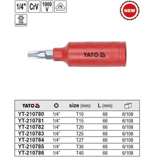 Iltuo VED insulated star hexagonal screwdriver sleeve pressure resistance 1000V sleeve YT-210790 210780