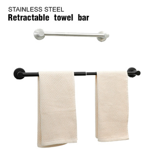 Cross-Border Amazon 304 Stainless Steel Telescopic Towel Bar Adjustable Towel Rack Bathroom Toilet Towel Single Bar