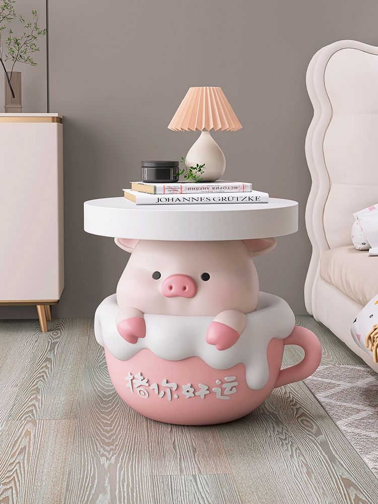 ♔ Cartoon Pig Living Room Floor-Standing Ornaments Home Decorations Coffee Table Tv Cabinet Sofa Side Table Bedside Table Housewarming Gift
