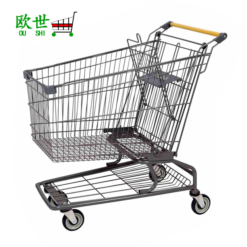 供应180L美式热销手推购物车大容量轻型手推车厂家直销美式购物车