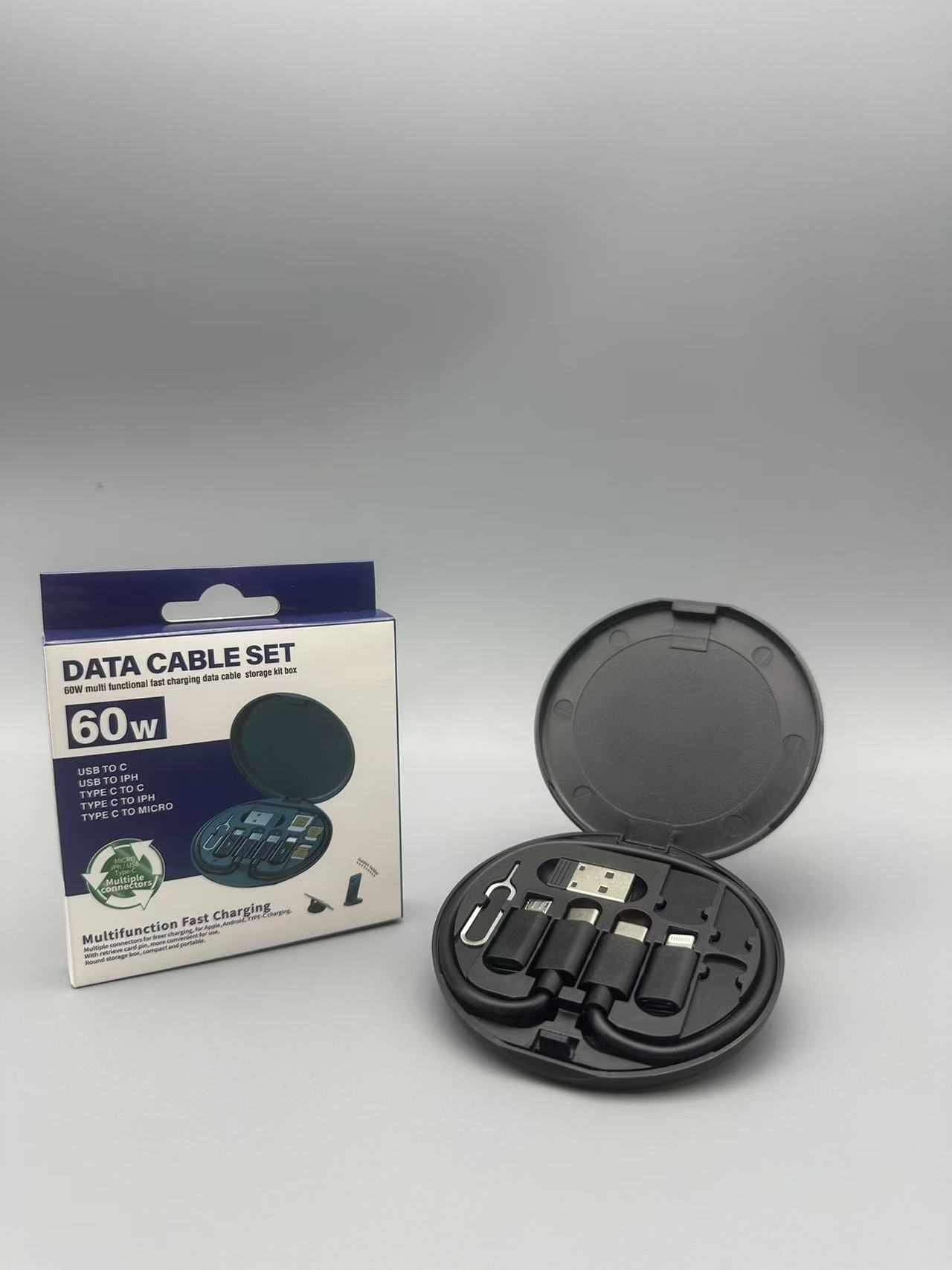 Caja organizadora multifunción 5 en 1 magnética para cables, con soporte para teléfono y carga rápida 60W – venta caliente transfronteriza.