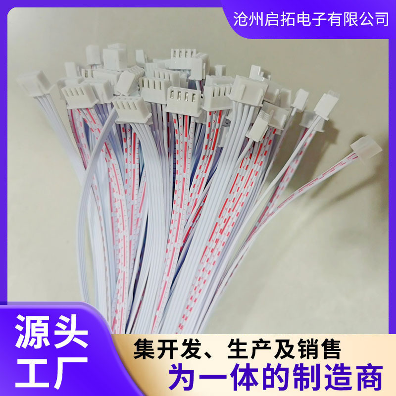 4P双头2.54端子线公母头端子线并排线 线材加工双头同向红白排线
