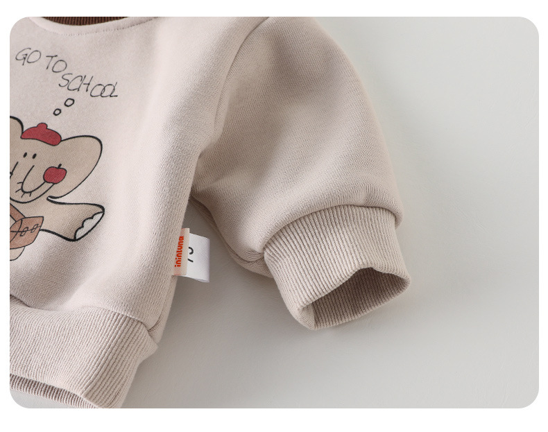 Completo bambino imbottito in pile autunnale stile alla moda_voghion.com