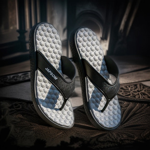 2025 Men's Flip-Flops Large Size Thick-Soled Massage Flip-Flops Summer Casual Non-Slip Outdoor Beach Sandals Ready Stock Batch