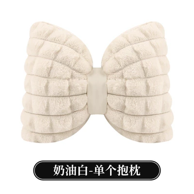 Wool pad – seat cover winter warm plush - rabbit-fur-plaid-lumbar-support-white-1-piece