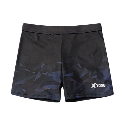 New men's swim trunks—anti-embarrassment design, men's boxer brief set, quick-drying, plus-size, professional hot spring swimming trunks for men.