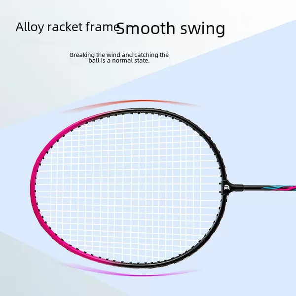 Factory direct supply badminton racket two sets of family children's adult competition training resistant double racket set wholesale