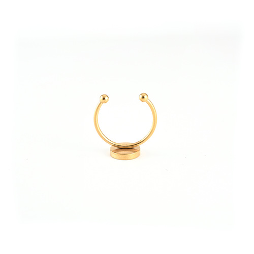 Manufacturer wholesale personalized diy handmade stainless steel jewelry accessories semi-finished natural stone base 18k open ring