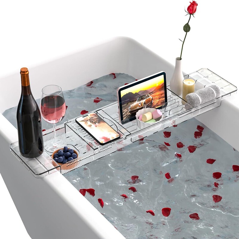 Amazon Cross-Border Transparent Bathtub Rack, Retractable Bathtub Storage Rack, Tray, Bathroom Storage Rack, Factory Wholesale Amazon Cross-Border Transparent Bathtub Rack, Retractable Bathtub Storage Rack, Tray, Bathroom Storage Rack, Factory Wholesale