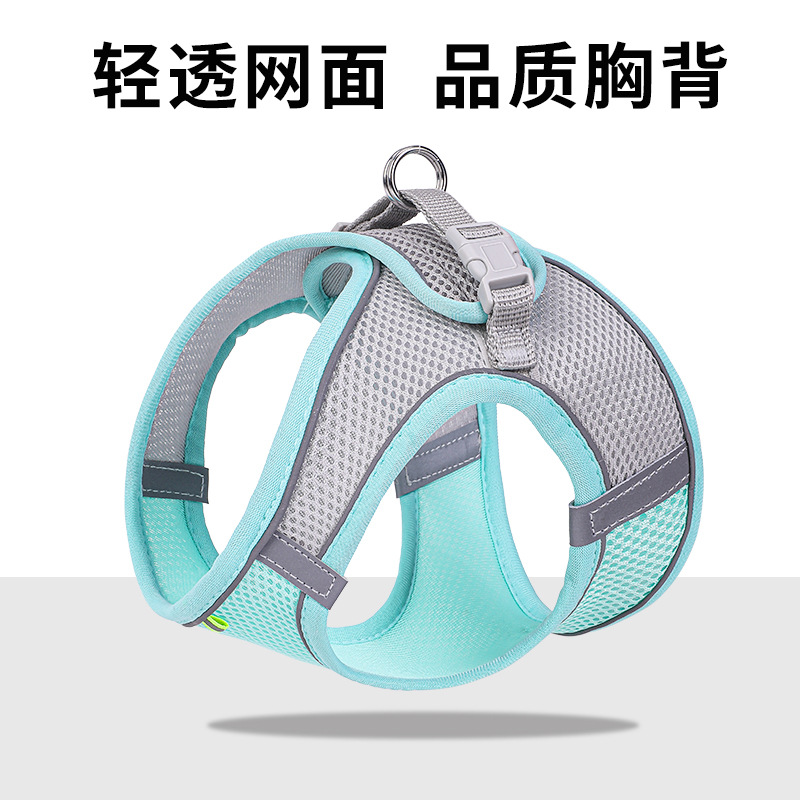 Nueva correa de pecho para mascotas chaleco correa de perro reflectante transpirable cuerda de perro suministros para mascotas al por mayor en stock
