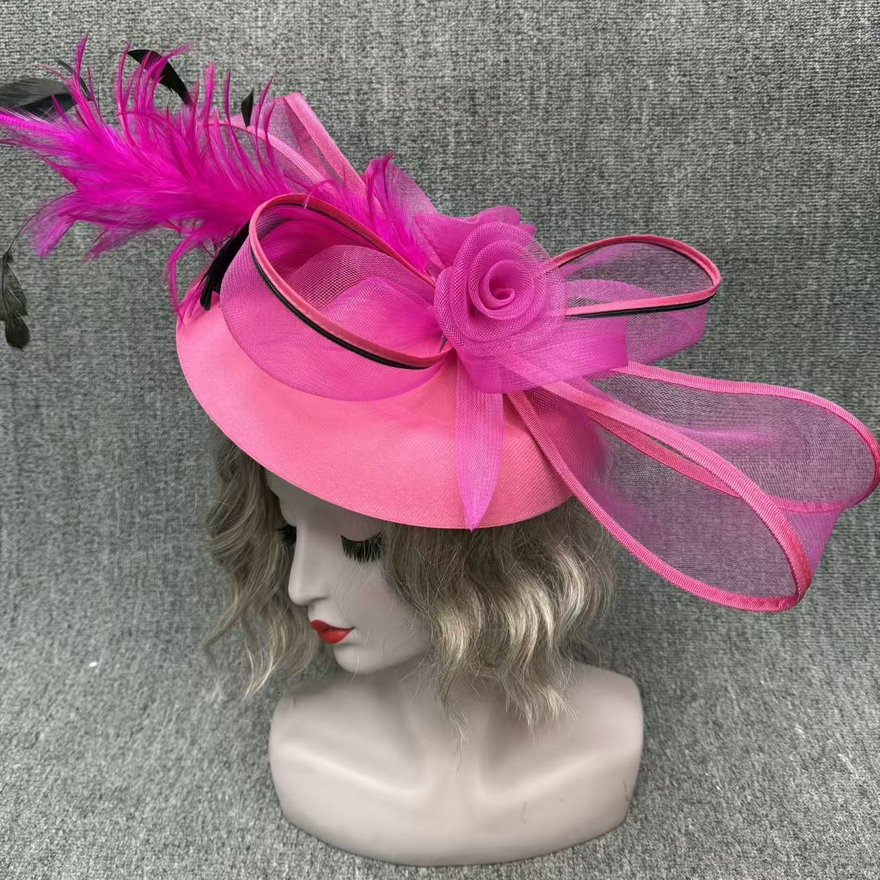 European and American Amazon Feather Headdress Bridal Hair Accessories Mesh Top Hat African Wedding Hair Accessories Hairpin Handmade Feathers
