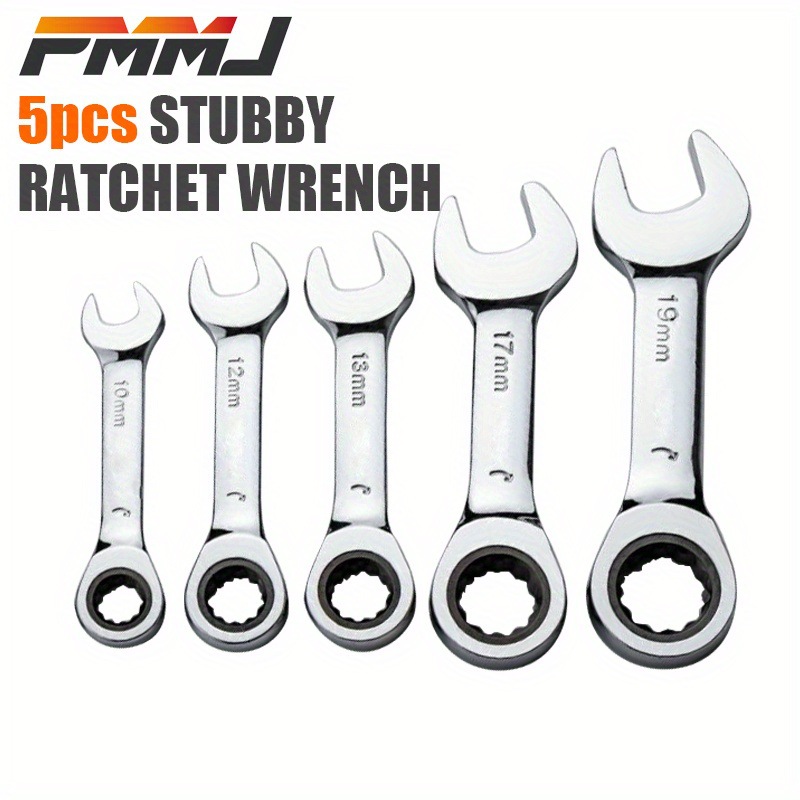 专业短柄快速棘轮扳手迷你开口梅花两用扳手双向省力汽修五金扳手