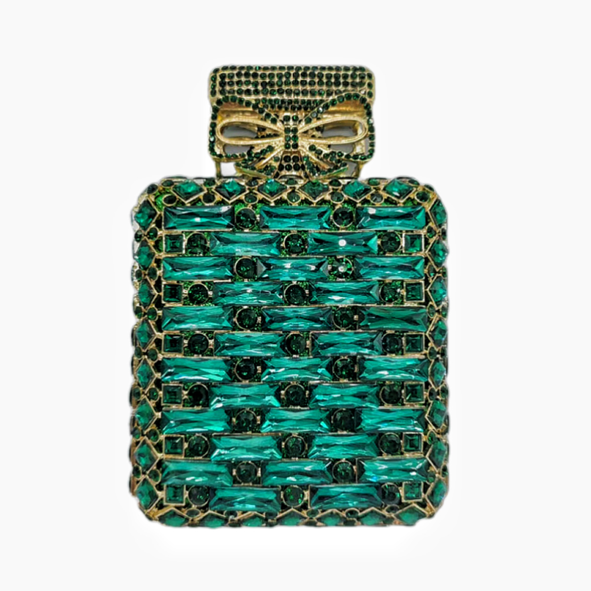 Transfronterizos nueva botella de perfume cuadrada con diamantes bolsas de cena europeas y americanas bolsas de mano de diamantes clutch nuevo oro blanco