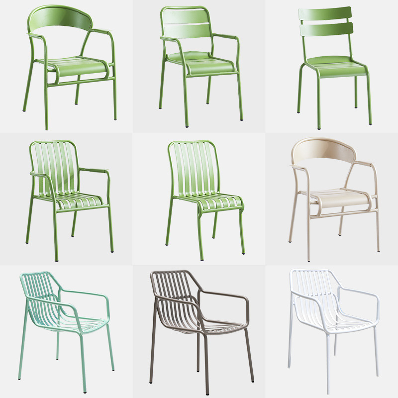 Outdoor Colorful Table and Chair Combination House Courtyard Balcony Chair Garden Milk Tea Dessert Coffee Shop Aluminum Alloy Furniture