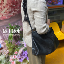 25新款慵懒风水晶植鞣大托特包真皮女包百搭休闲斜挎包腋下包6338