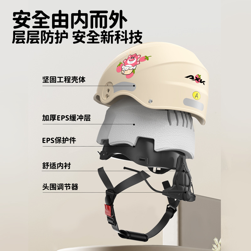 Casco de fábrica 3C certificado para niños coche eléctrico nuevo estándar nacional para niños y niñas de verano medio casco de cuatro estaciones casco de seguridad de estudiantes