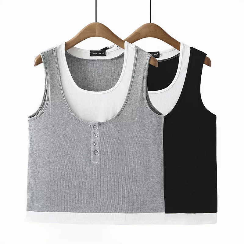 Set, universal base body-friendly vest sleevless, for plus size ladies