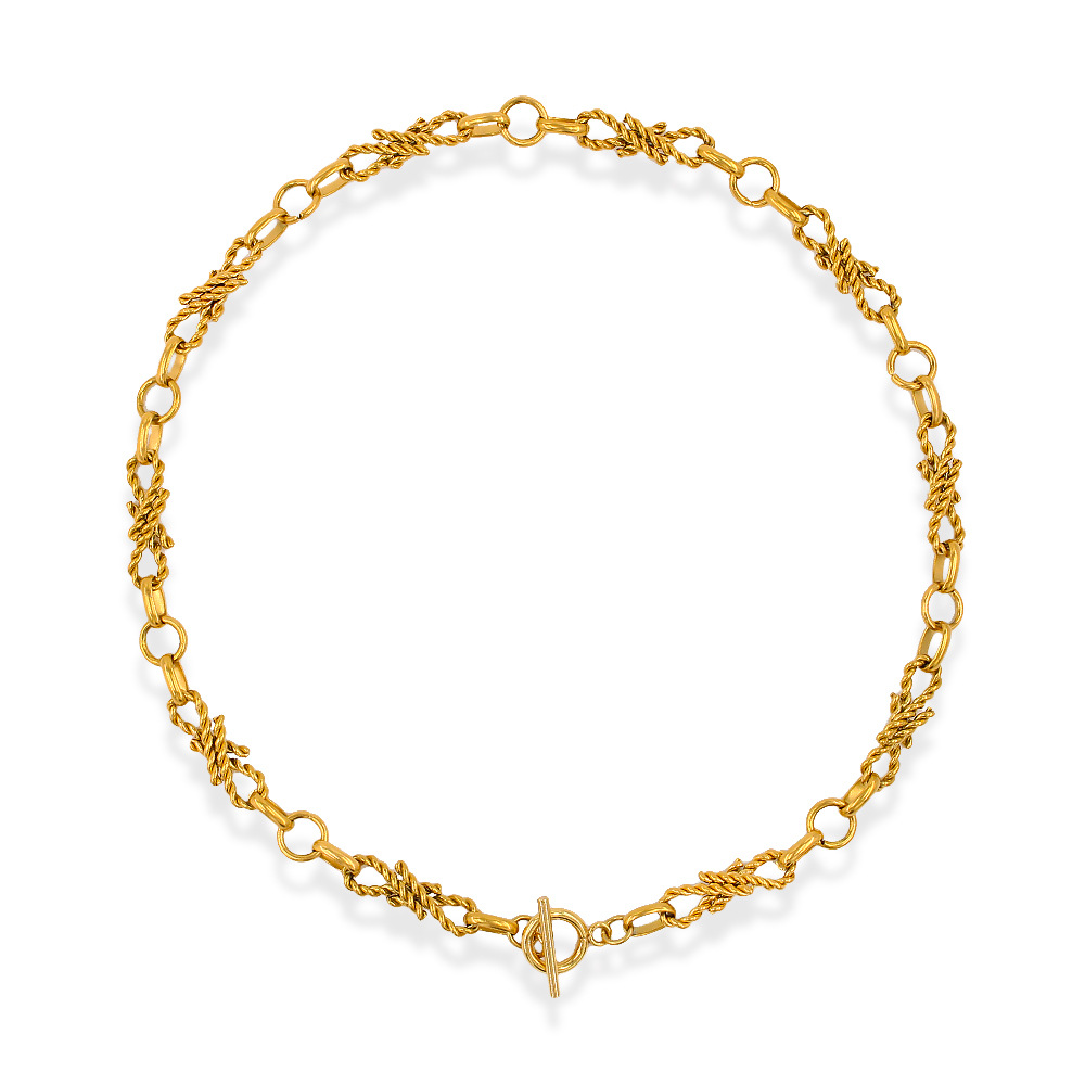 Punk Solid Color Stainless Steel Plating Bracelets Necklace 1 Piece