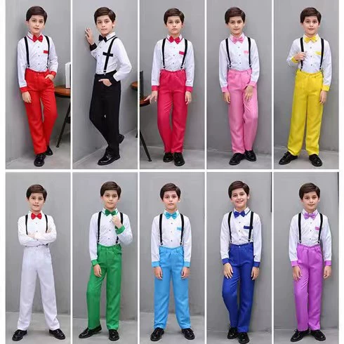 Детский костюм для хора 1 июня Костюм-комбинезон для мальчиков Детский костюм для чтения поэзии с пайетками