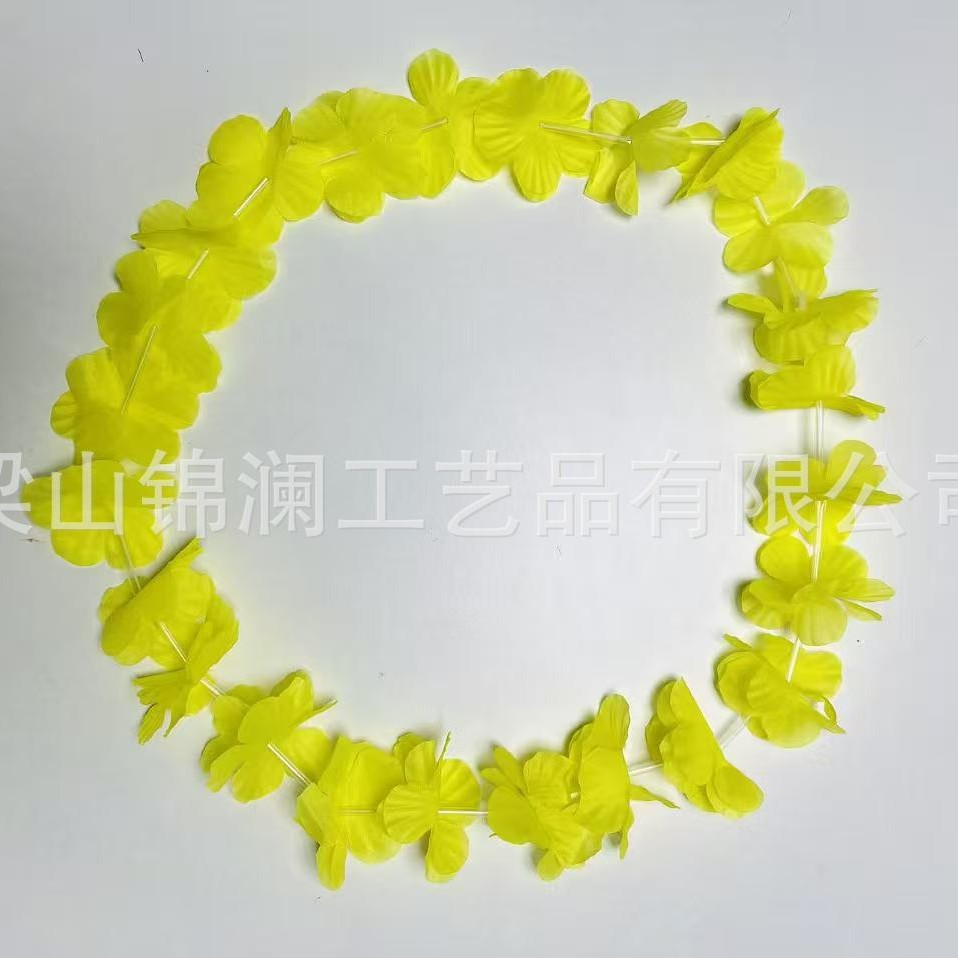 Hawai 24 pares de guirnaldas de flores colgantes de colores pétalos de flor simulados ropa de anillo de cuello de poliéster fiesta