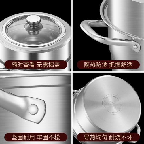 304 Food-Grade Thickened Stainless Steel Steamer, Double- or Triple-Layer Multi-Functional Household Pot with Composite Base—Factory Wholesale