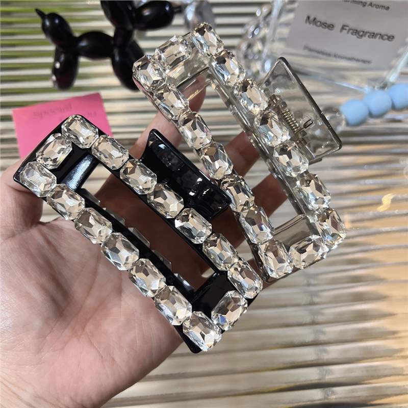 韓東大門の同じタイプのblingキラキラジルコンの四角形の大きいサイズのサメは髪をつかんで後頭部をつかんでつかみます。|undefined