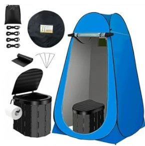 Kempinq və səyahət Car Toilet for Camping - single-14m-window-blue-toilet-paper-hook-style-black-toilet