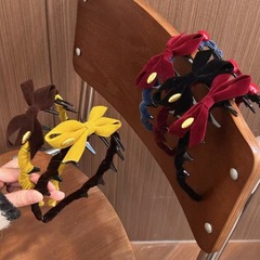 秋冬新款发饰批发植绒镂空蝴蝶结带齿高颅顶发箍发卡头箍头扣