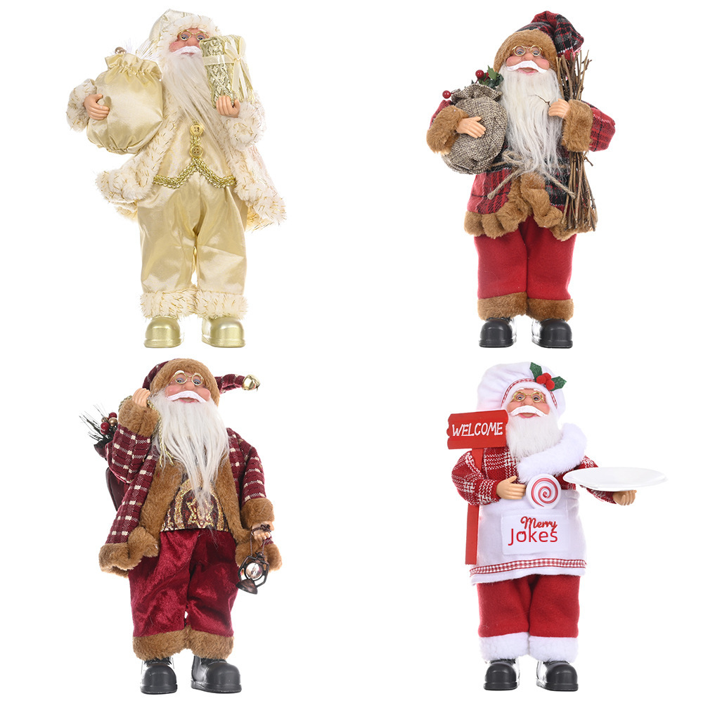 Houbei Christmas festival decoration standing Santa Claus doll creative new Christmas backpack old man doll ornaments_voghion.com