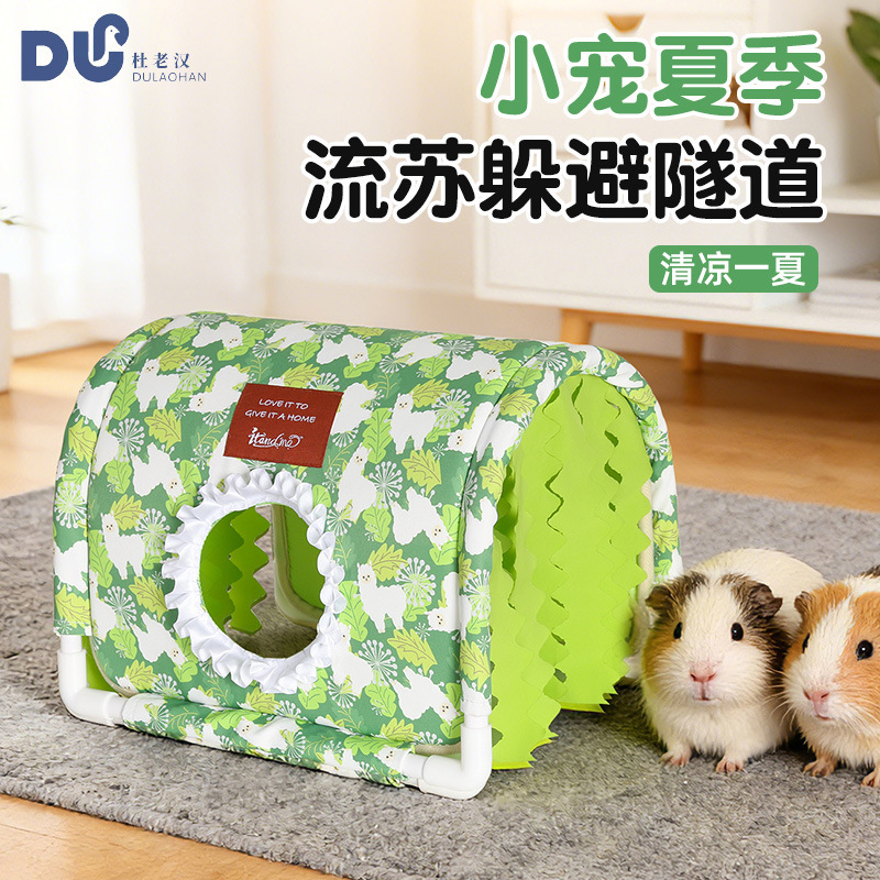 Small Pet Hideout House for Rabbits, Guinea Pigs, Bottomless Tent House, Large Hamster, Chinchilla, Dwarf Rabbit, Tunnel Nest