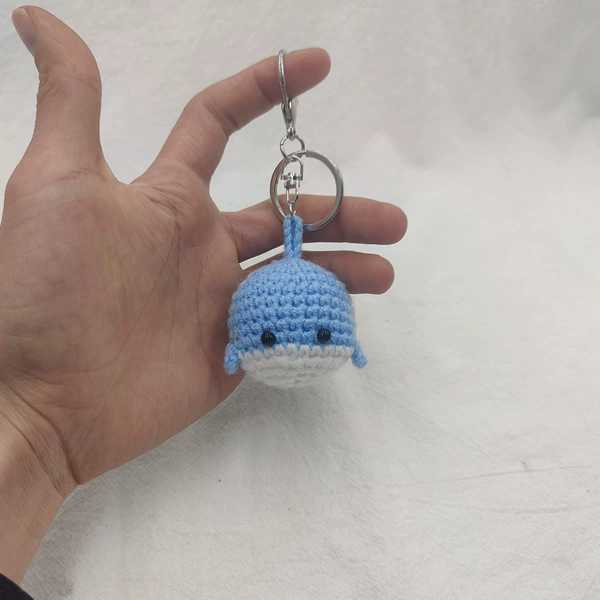 Blue little whale silver buckle