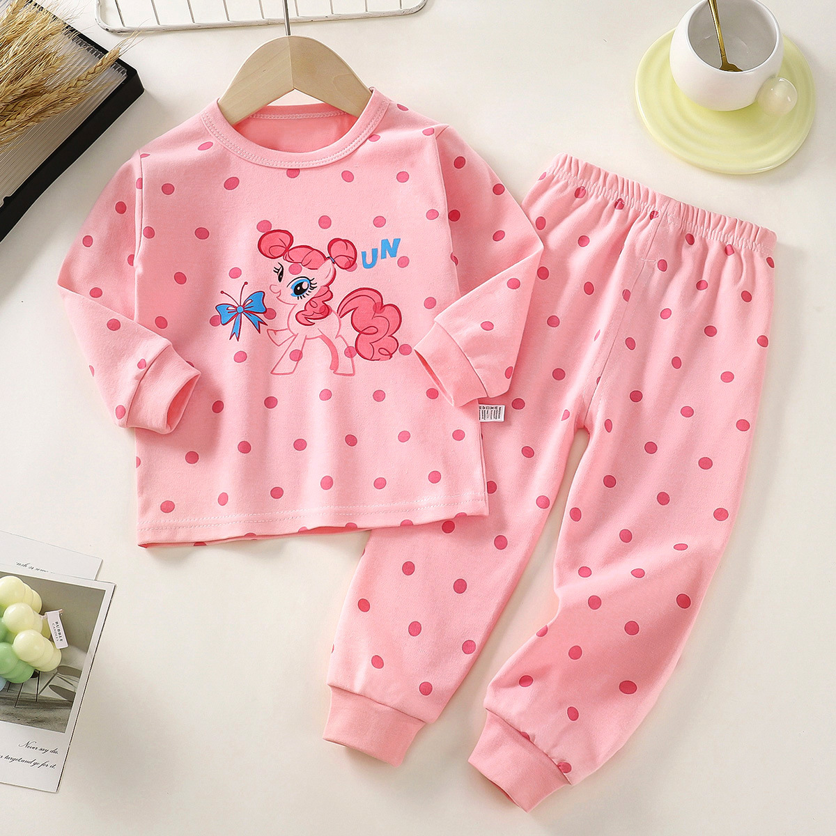 Set de ropa interior infantil de algodón nuevo otoño 2025 chaqueta de otoño para niños pantalones de otoño para niñas ropa de hogar para niñas ropa de niños