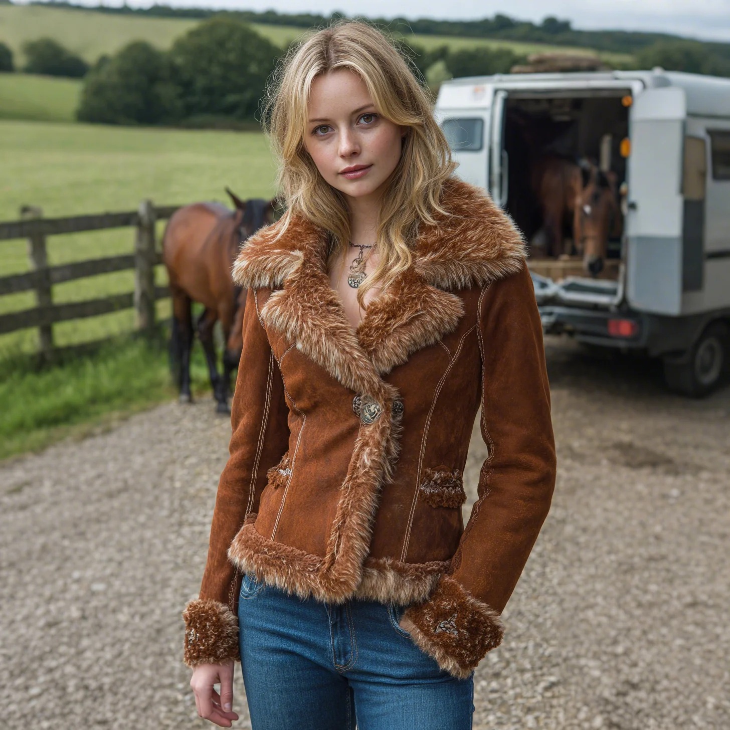 Fur Integrated Fleece-Lined Thickeneded Women's Winter 2025 New Retro Lamb Hair Imitation Suede Motorcycle Jacket Trendy