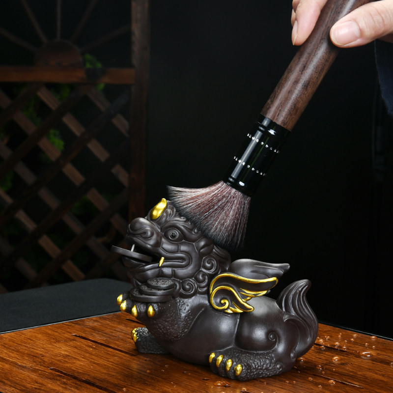 紫砂茶宠摆件精品招财貔貅创意手工金蟾可养茶玩茶台茶盘茶具配件