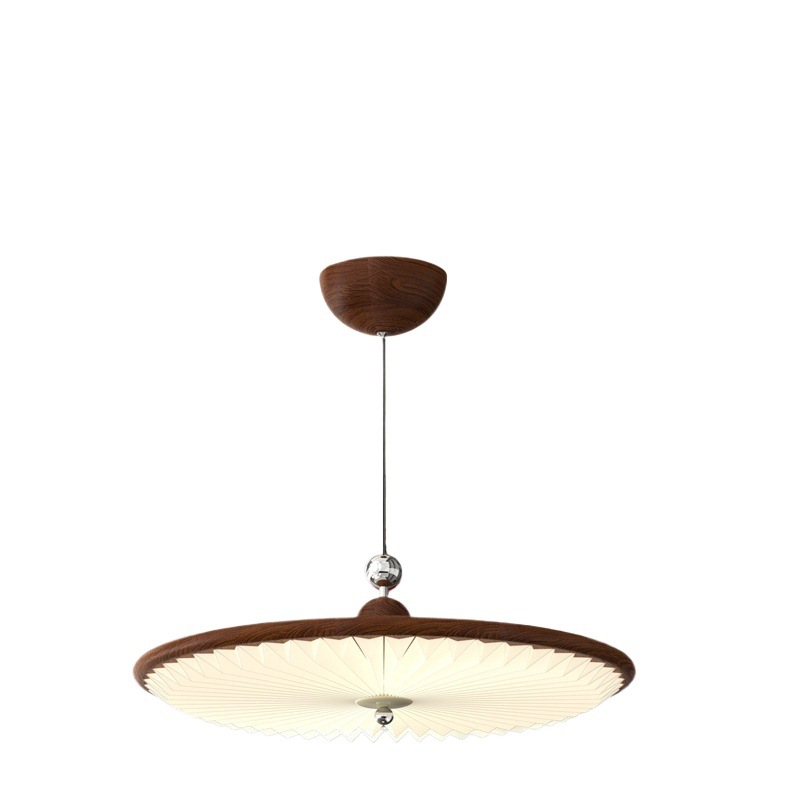 Lámpara de restaurante de estilo antiguo estilo japonés estilo americano retro patrón de nuez nueva mesa de comedor china mesa de comedor lámpara inteligente