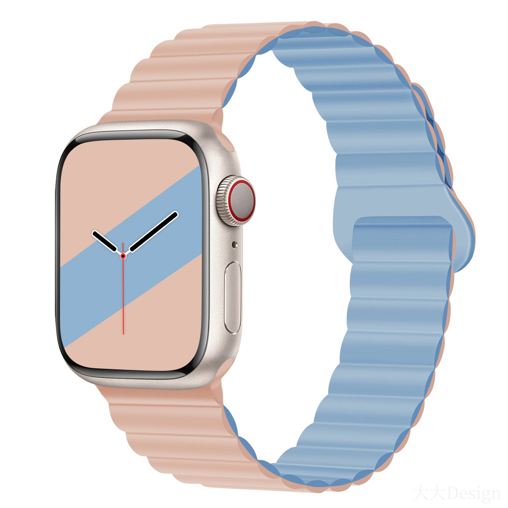 適用iwatchs9ultra1-8世代リンゴ時計バンド磁気吸引時計バンド運動シリコンリンゴ時計バンド