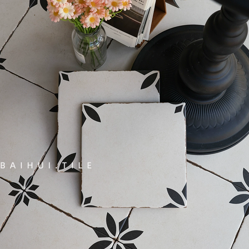 Французская мозаичная плитка в кремовом стиле для домашнего туалета, кухни, входа, чая с молоком, кофе, пекарни, полностью керамическая напольная плитка с мягким светом