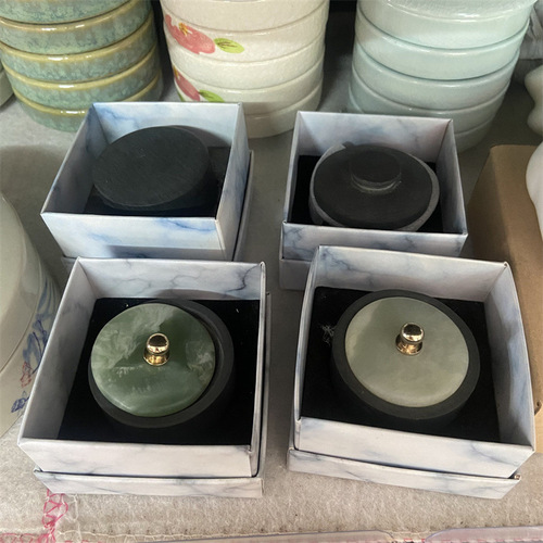 Xiaokai inkstone portable natural stone inkstone with cover for sutra copying and calligraphy boxed Xiaokai inkstone