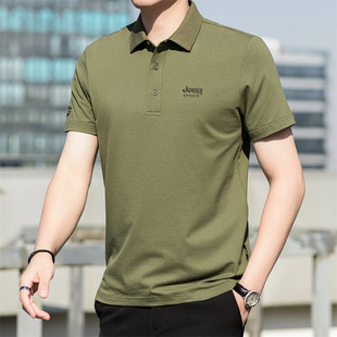 JP New Men's Lap Collar Short Sleeve Polo Shirt Casual Loose Breathable plus size Men's T-Shirt PS5579