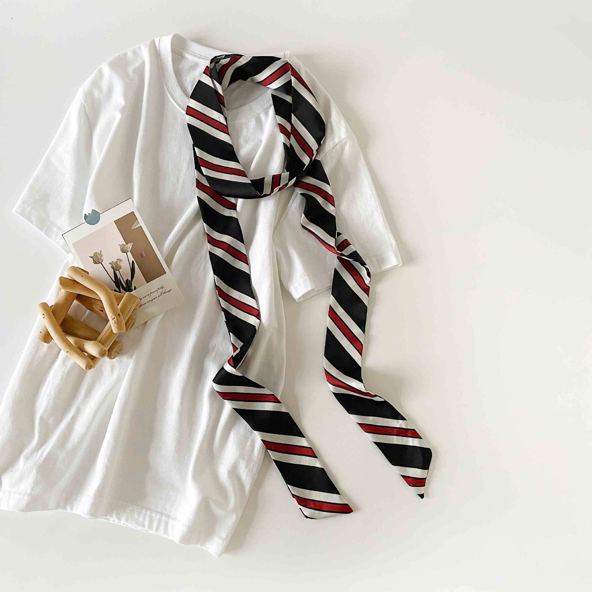 Polka Dot Long Ribbon Scarf Headband Versatile Hair Accessory_voghion.com