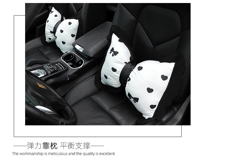 Love wave point car headrest cotton cloth printing car comfort pillow neck pillow goddess car interior products