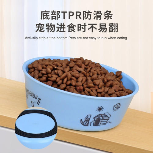 Pet Non-slip Bowl Dog Bowl Cat Bowl Dual Bowls Dog Feeding Tray Dog Plate Dinner Bowl Water Bowl Cat Tray