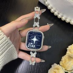 蝶のダイヤモンド装飾チェーンストラップは、Apple Watch S11/10、Apple Watch、Huawei Band 8/9/10に適しています。